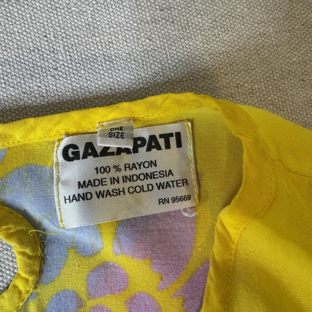 Gazapati Women's Yellow Watercolor Y2K Colorful Tunic One Size - Picture 6 of 8